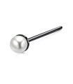 3mm Pearl Silver Straight Nose Stud NSKA-149p